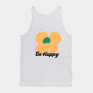 Be Happy Flower Print Tank Top